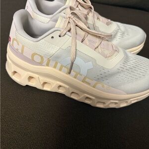 On Running White and Cream Sneakers with Breathable Mesh